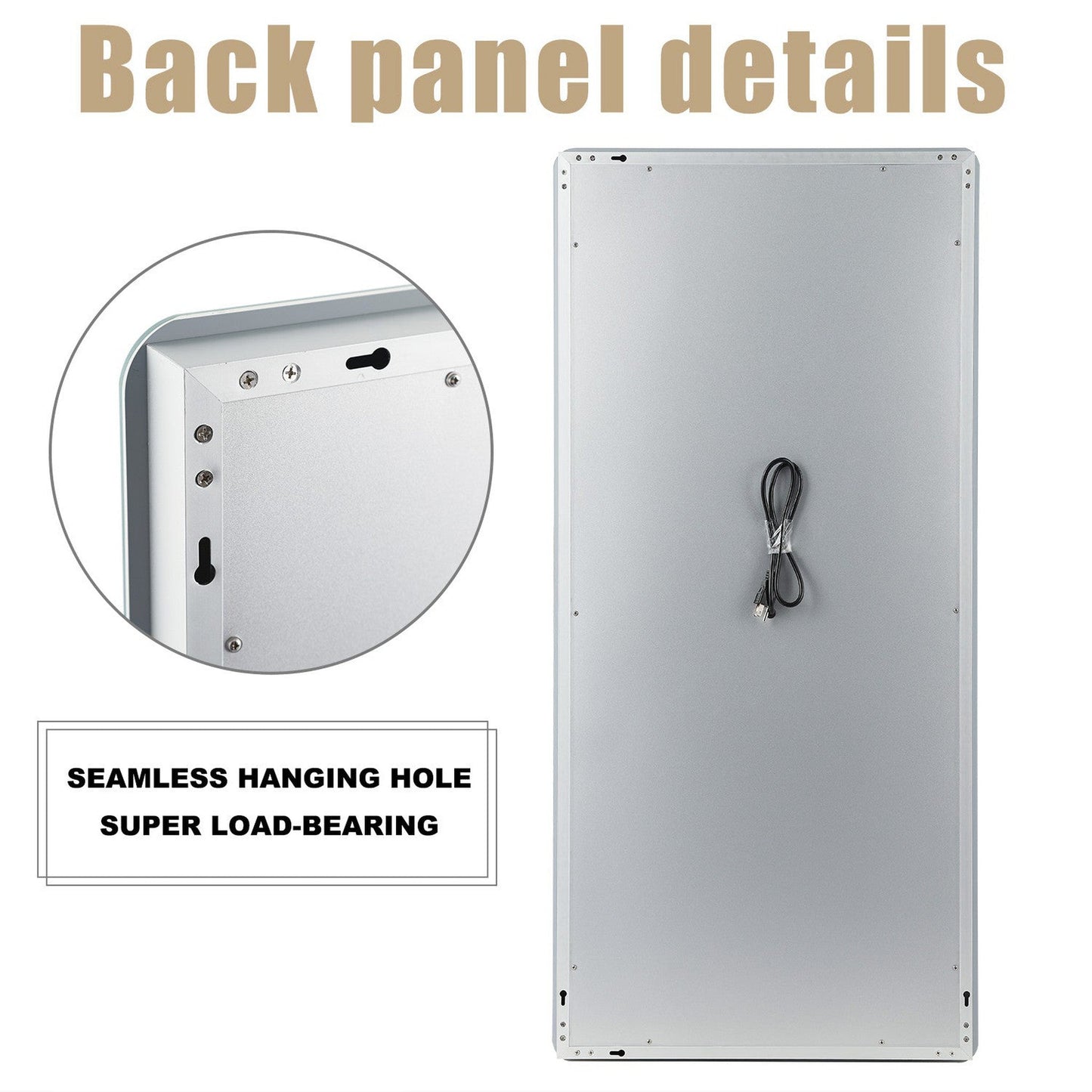 HomeRoots Petite LED Strip Rounded Rectangle Wall Mirror