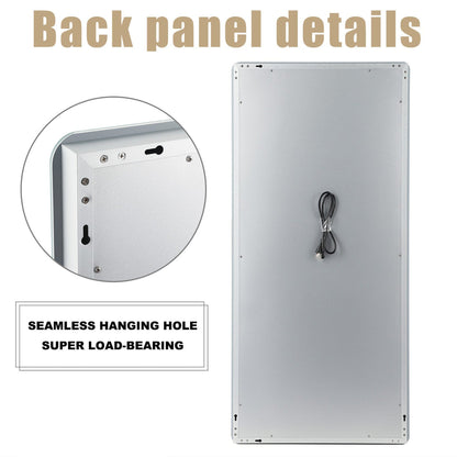 HomeRoots Petite LED Strip Rounded Rectangle Wall Mirror