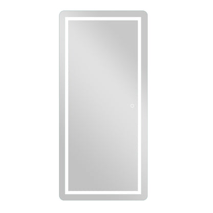 HomeRoots Petite LED Strip Rounded Rectangle Wall Mirror