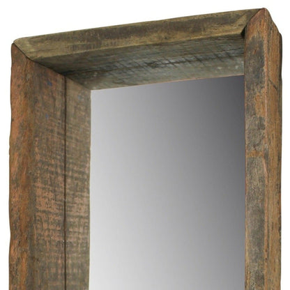 HomeRoots Petite Wooden Mirrored Shelf