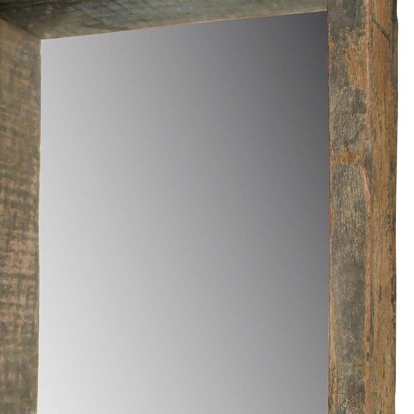 HomeRoots Petite Wooden Mirrored Shelf