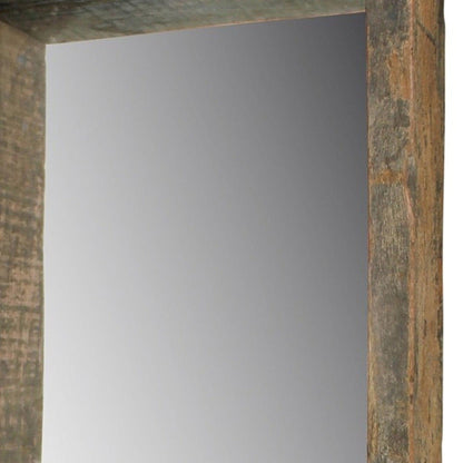 HomeRoots Petite Wooden Mirrored Shelf