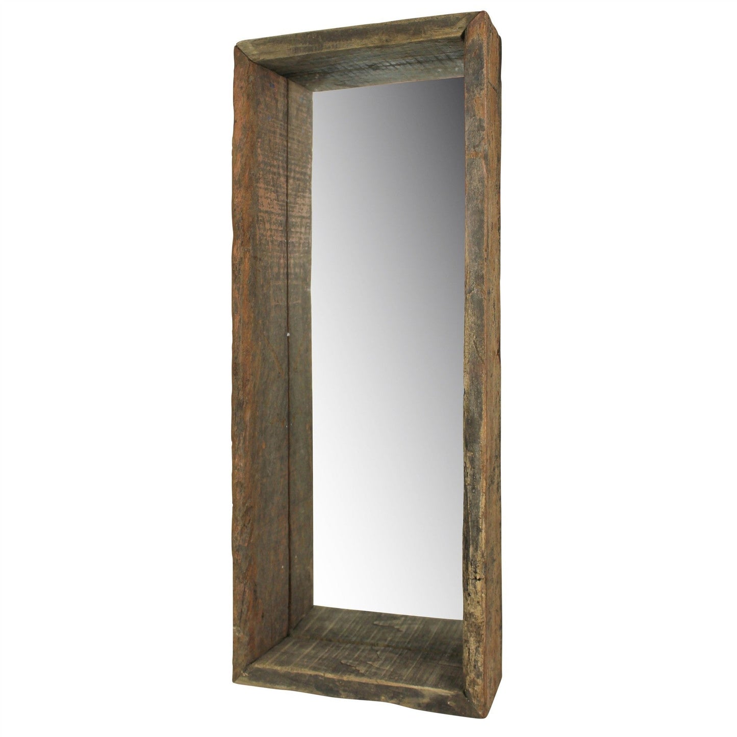 HomeRoots Petite Wooden Mirrored Shelf