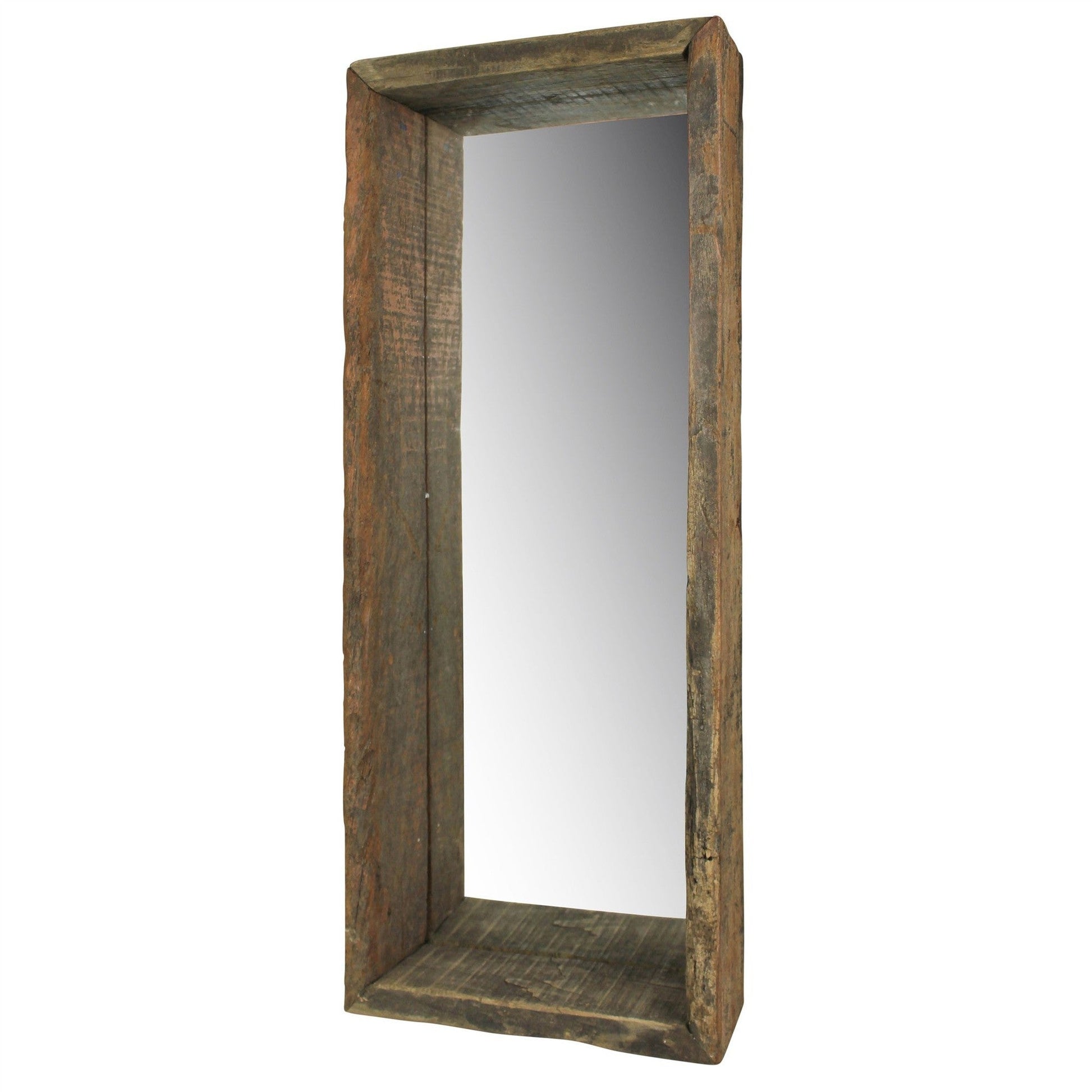 HomeRoots Petite Wooden Mirrored Shelf