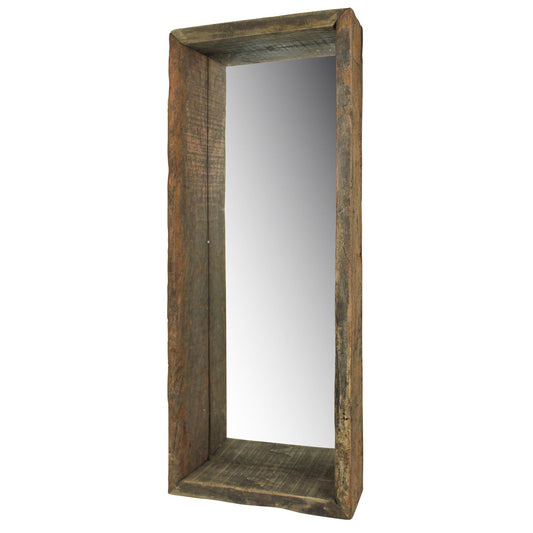 HomeRoots Petite Wooden Mirrored Shelf