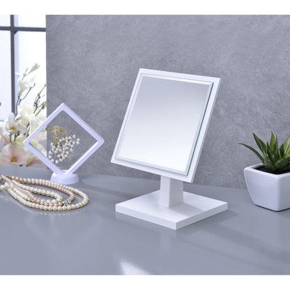 HomeRoots Pretty White Square Make Up Vanity Mirror