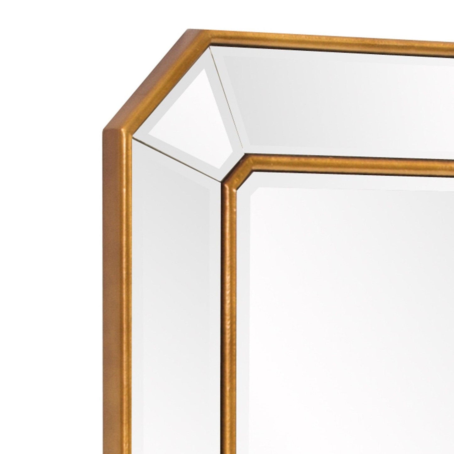 HomeRoots Recatngle Gold Leaf Mirror with Angled Corners Frame
