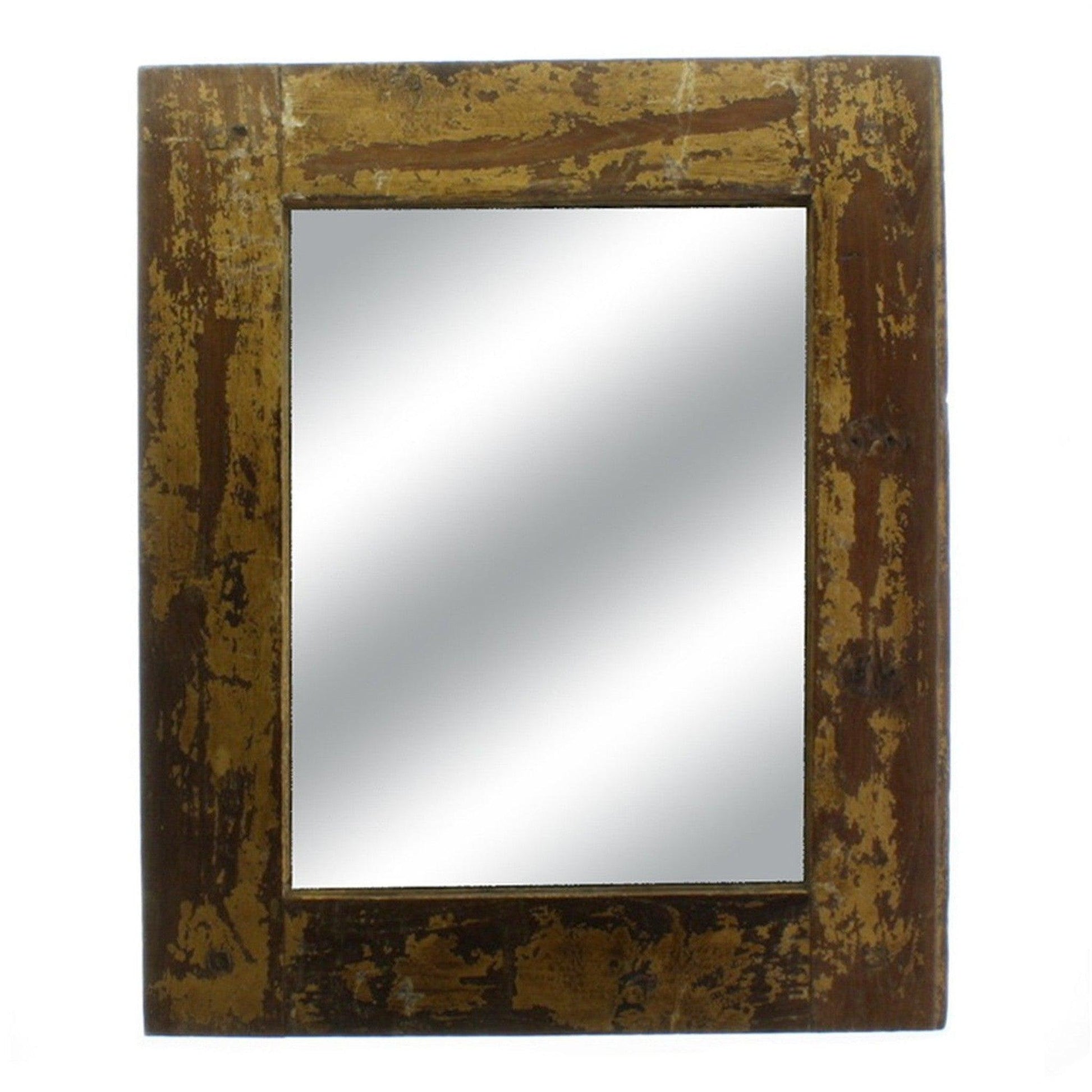 HomeRoots Reclaimed Wood Square Wall Mirror