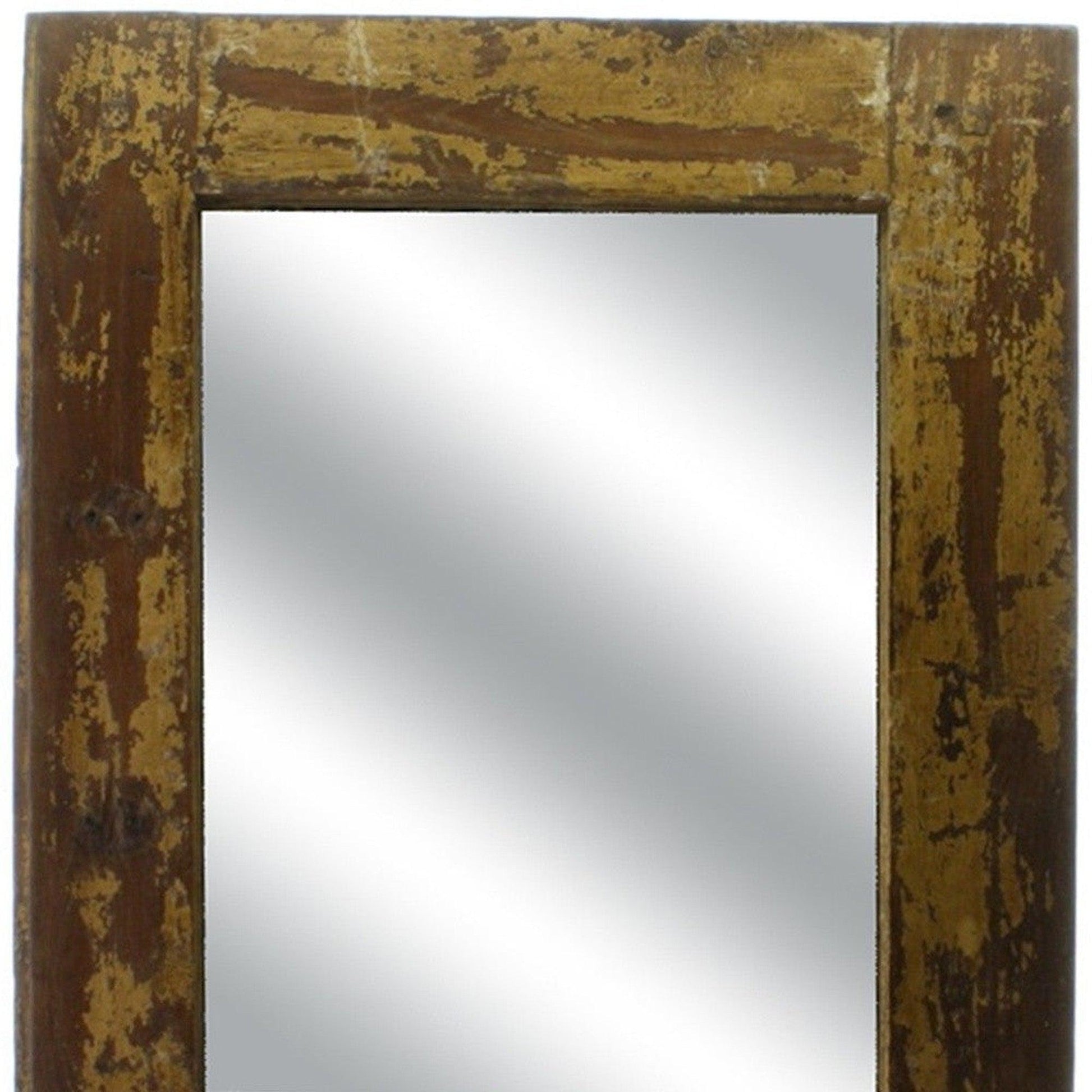 HomeRoots Reclaimed Wood Square Wall Mirror