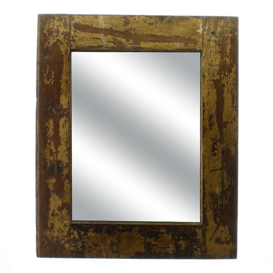 HomeRoots Reclaimed Wood Square Wall Mirror