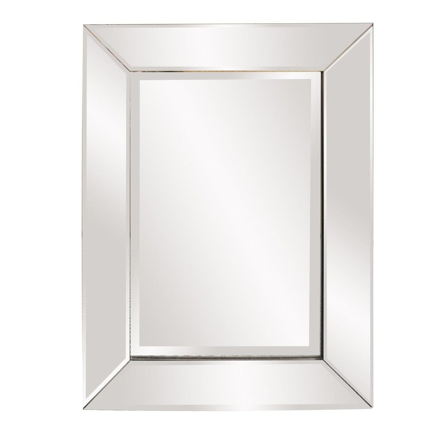 HomeRoots Rectangle Frame Mirror with Mirrored Finish And Beveled Edge
