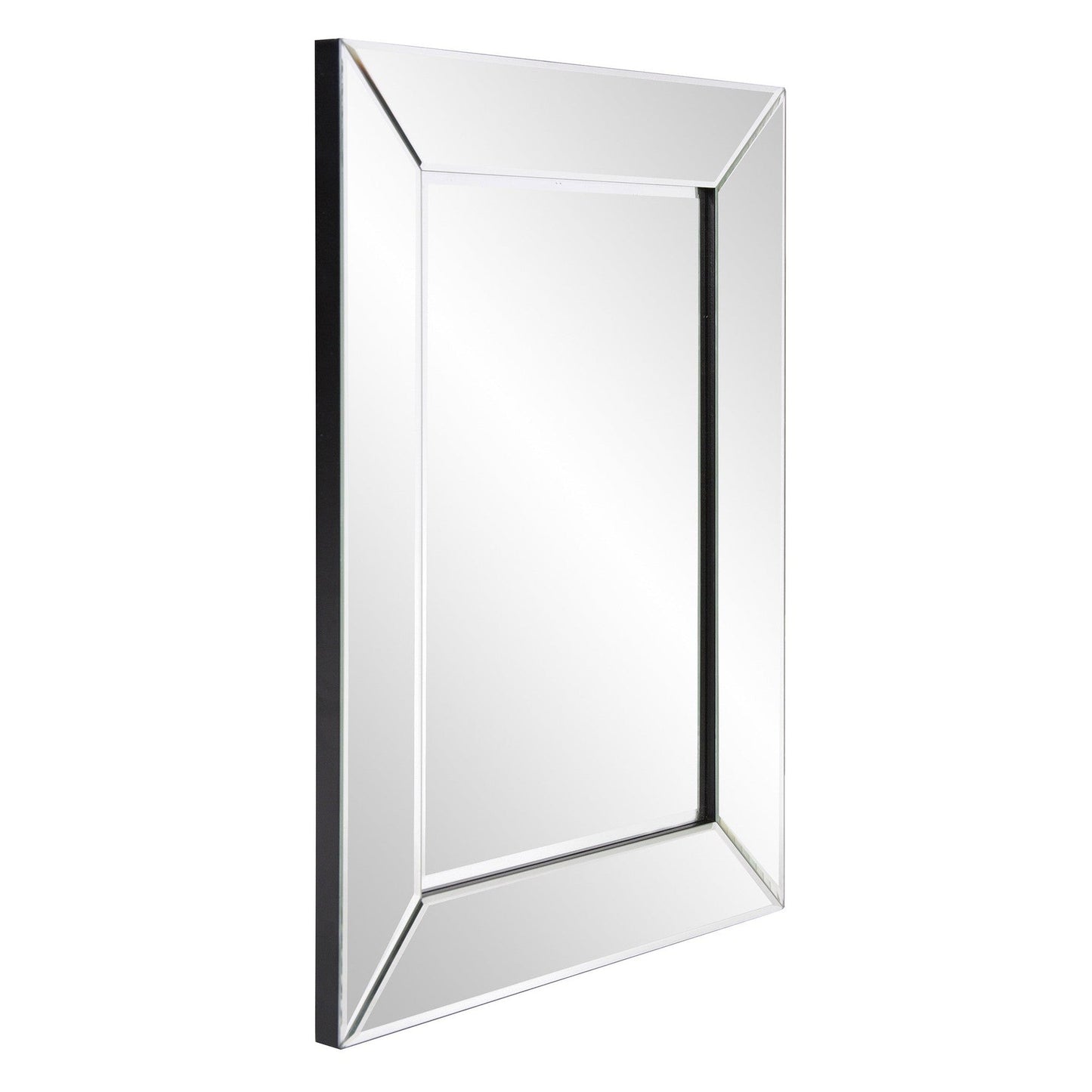 HomeRoots Rectangle Frame Mirror with Mirrored Finish And Beveled Edge