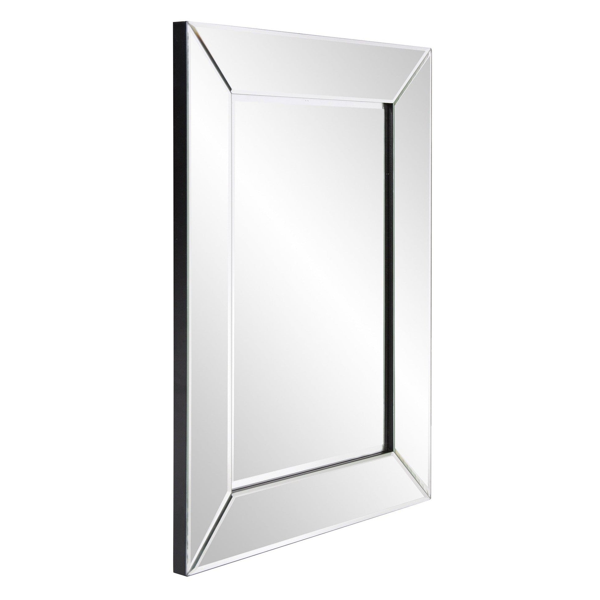HomeRoots Rectangle Frame Mirror with Mirrored Finish And Beveled Edge