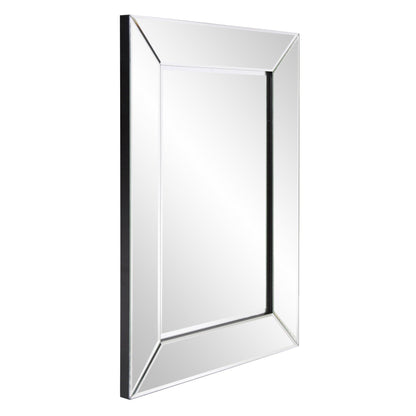 HomeRoots Rectangle Frame Mirror with Mirrored Finish And Beveled Edge