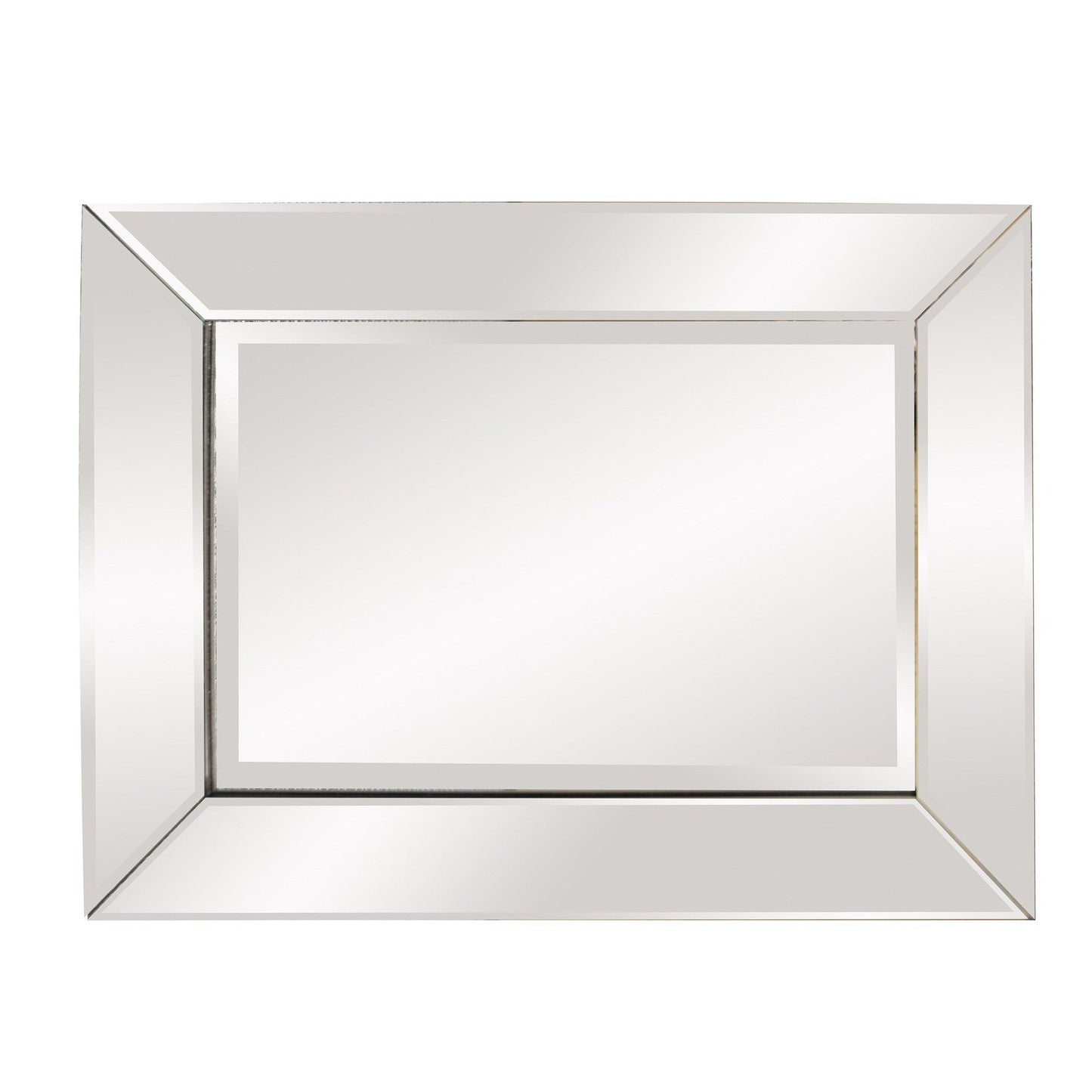 HomeRoots Rectangle Frame Mirror with Mirrored Finish And Beveled Edge