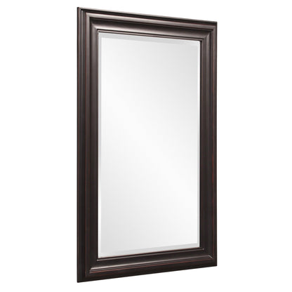 HomeRoots Rectangle Oil Rubbed Bronze Finish Mirror with Wooden Bronze Frame
