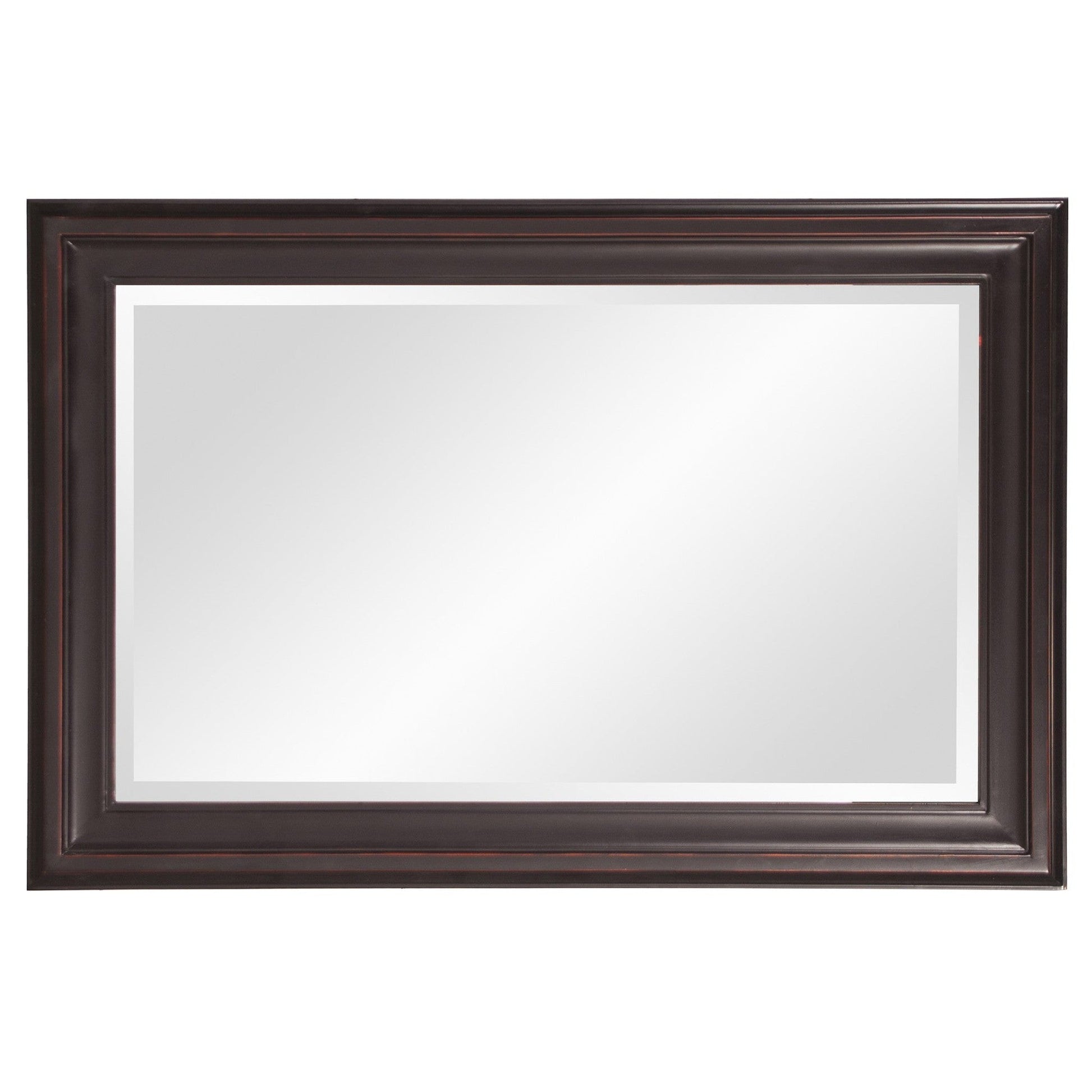 HomeRoots Rectangle Oil Rubbed Bronze Finish Mirror with Wooden Bronze Frame
