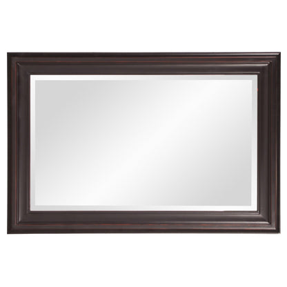HomeRoots Rectangle Oil Rubbed Bronze Finish Mirror with Wooden Bronze Frame