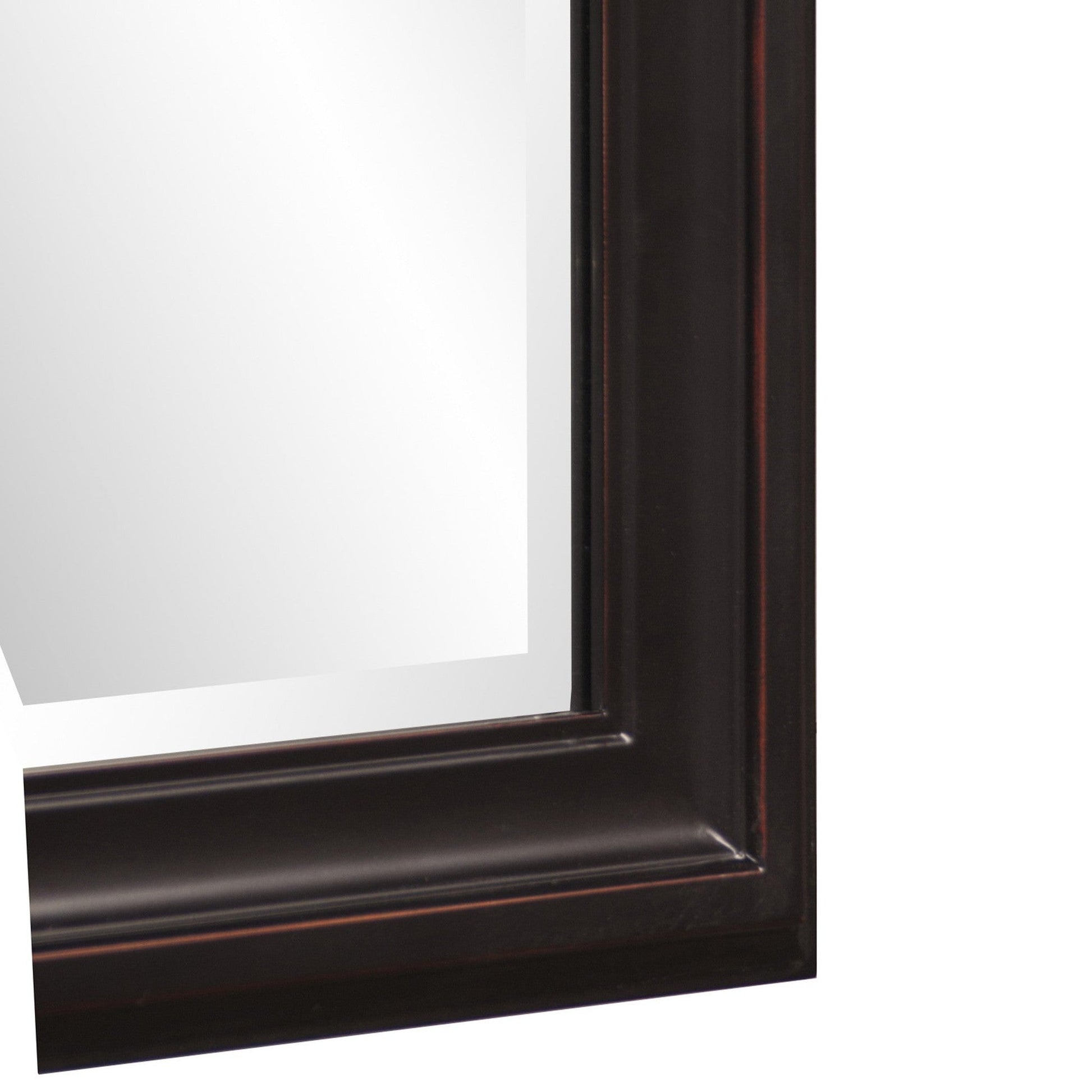 HomeRoots Rectangle Oil Rubbed Bronze Finish Mirror with Wooden Bronze Frame