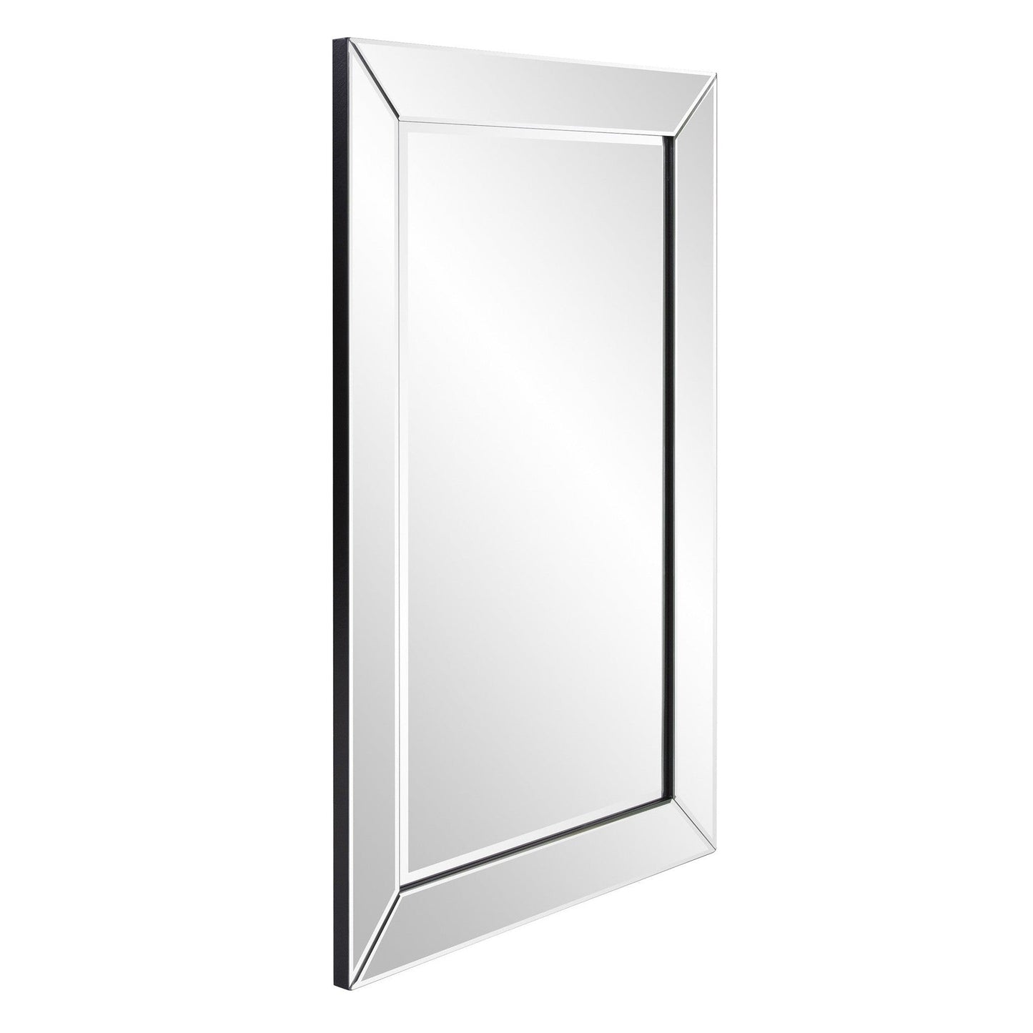HomeRoots Rectangle Wooden Frame Mirror with Beveled Edge