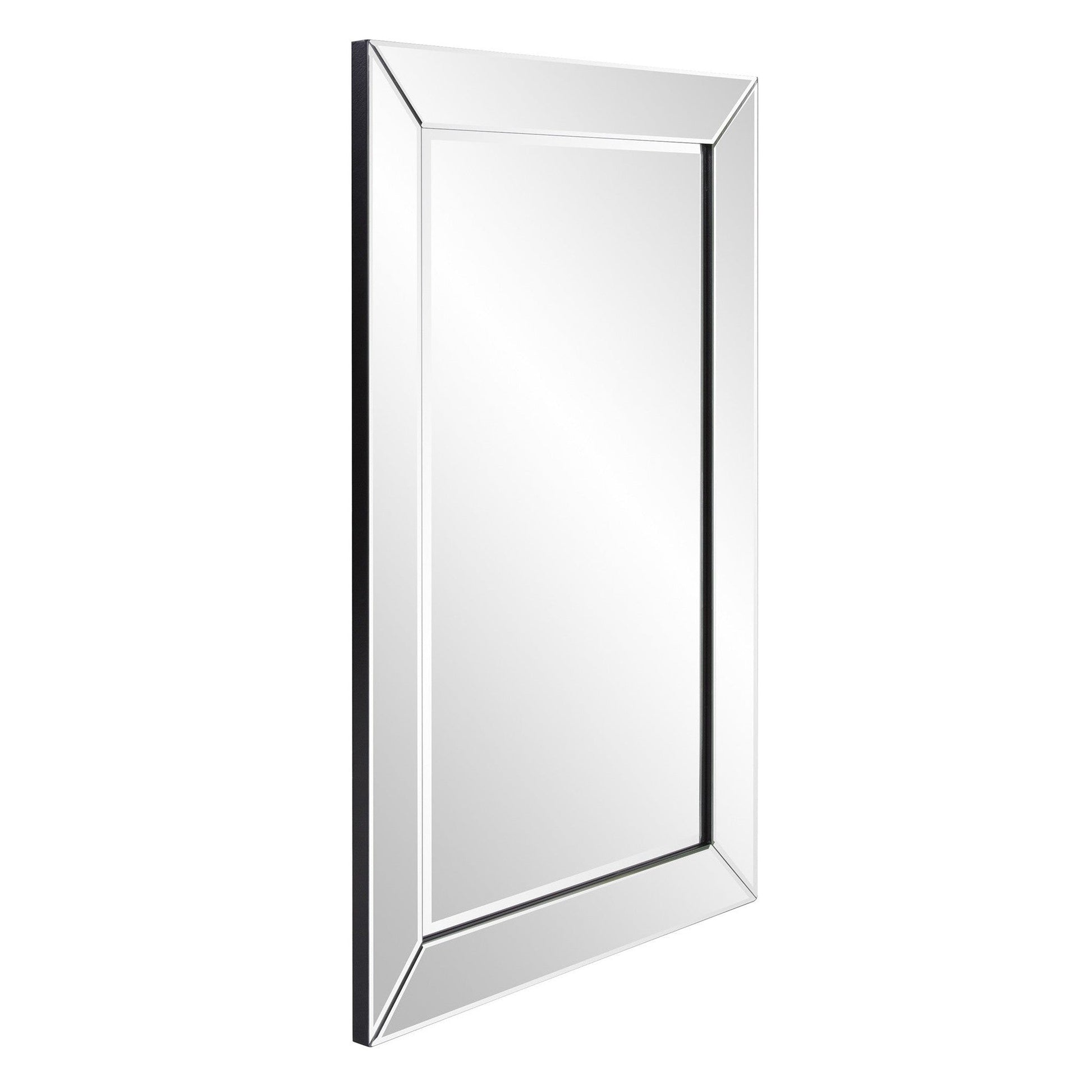 HomeRoots Rectangle Wooden Frame Mirror with Beveled Edge