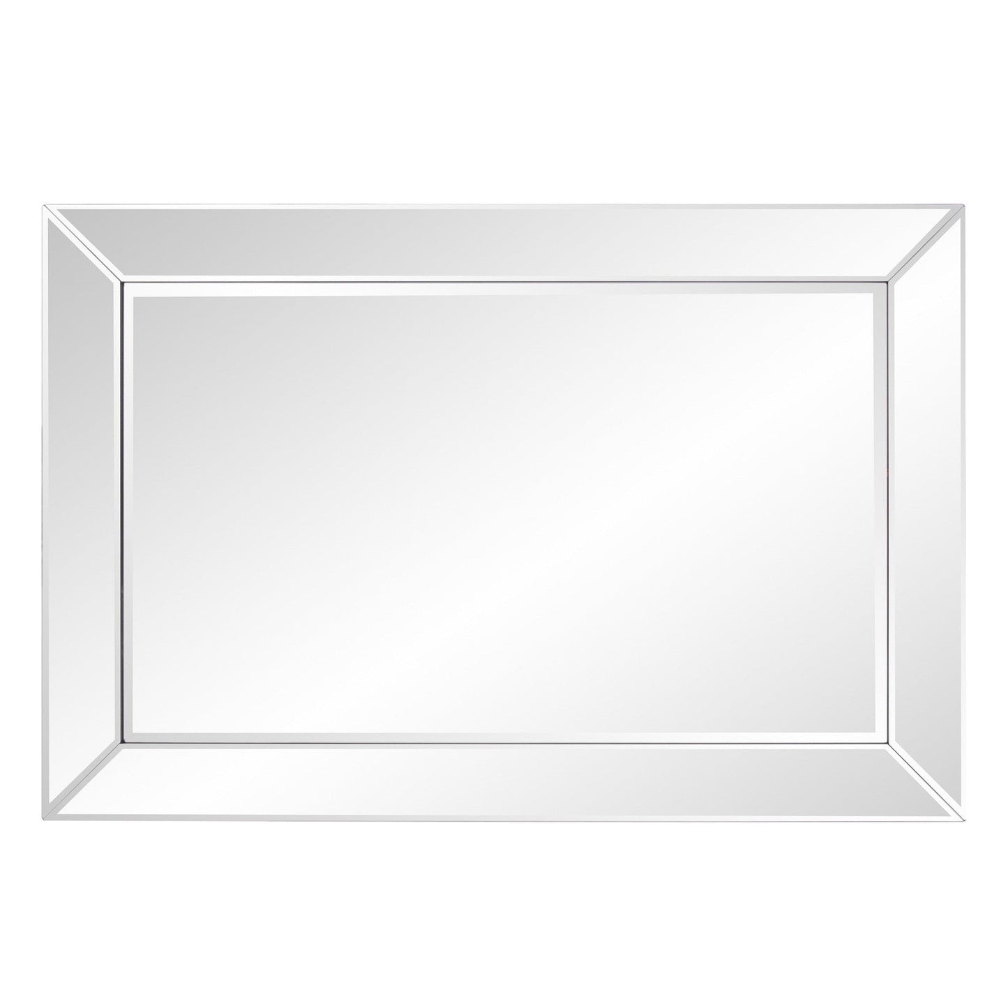 HomeRoots Rectangle Wooden Frame Mirror with Beveled Edge