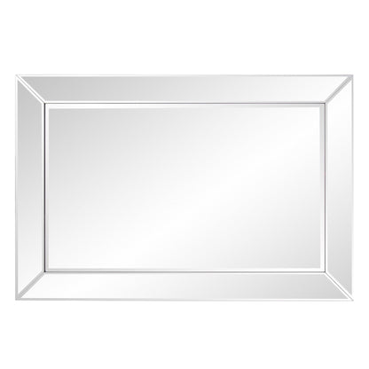 HomeRoots Rectangle Wooden Frame Mirror with Beveled Edge