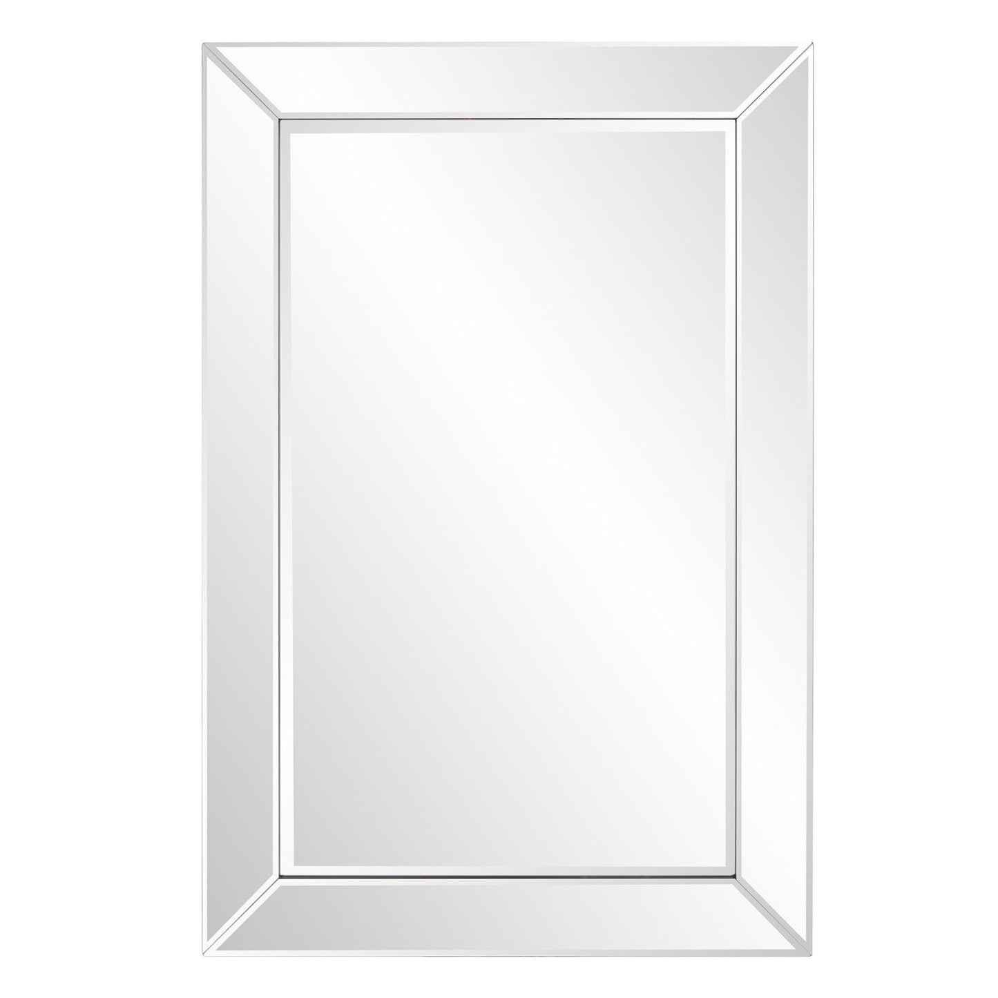 HomeRoots Rectangle Wooden Frame Mirror with Beveled Edge
