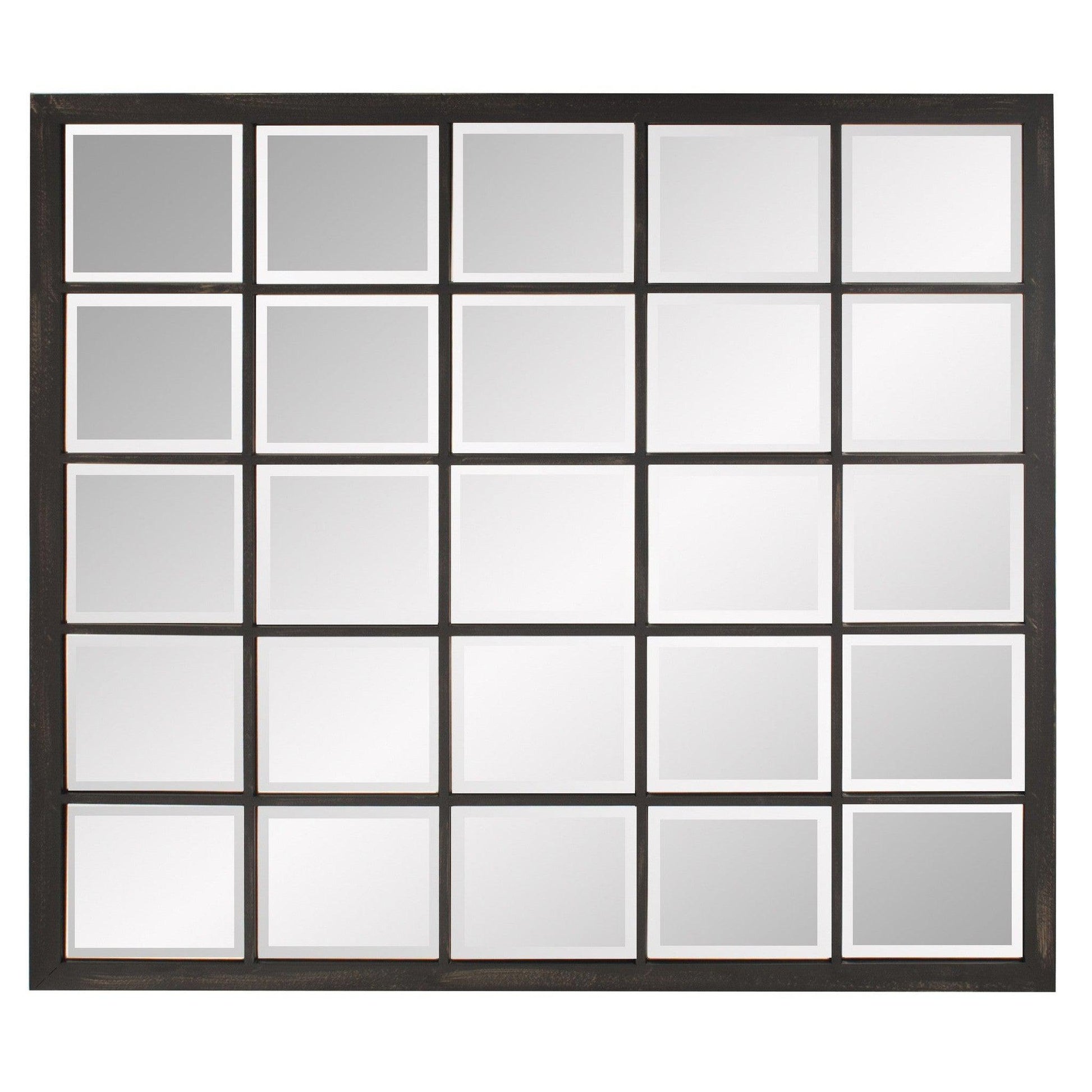 HomeRoots Rectangular Antique Black Finish Mirror with Beveled Edge