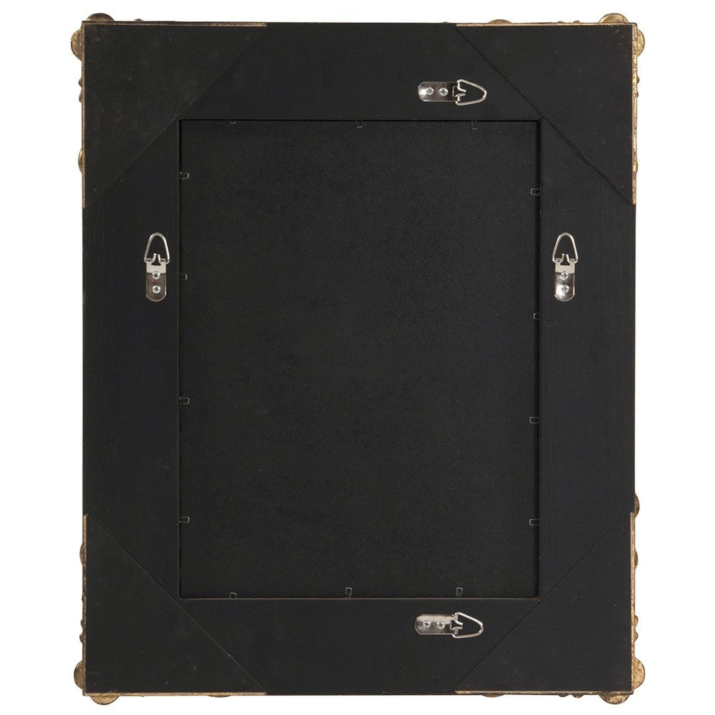 HomeRoots Rectangular Gold Leaf Mirror with Scrolling Flourish