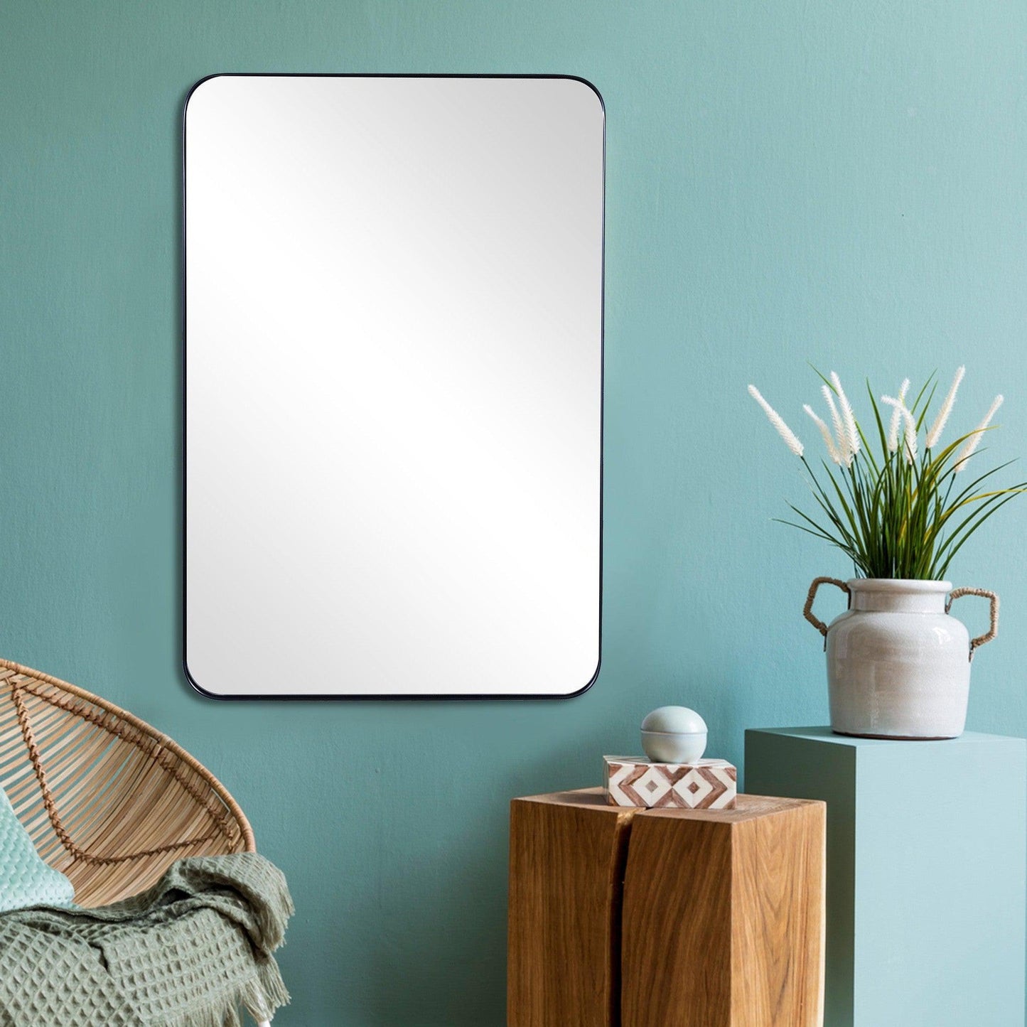 HomeRoots Rectangular Metal Framed Mirror