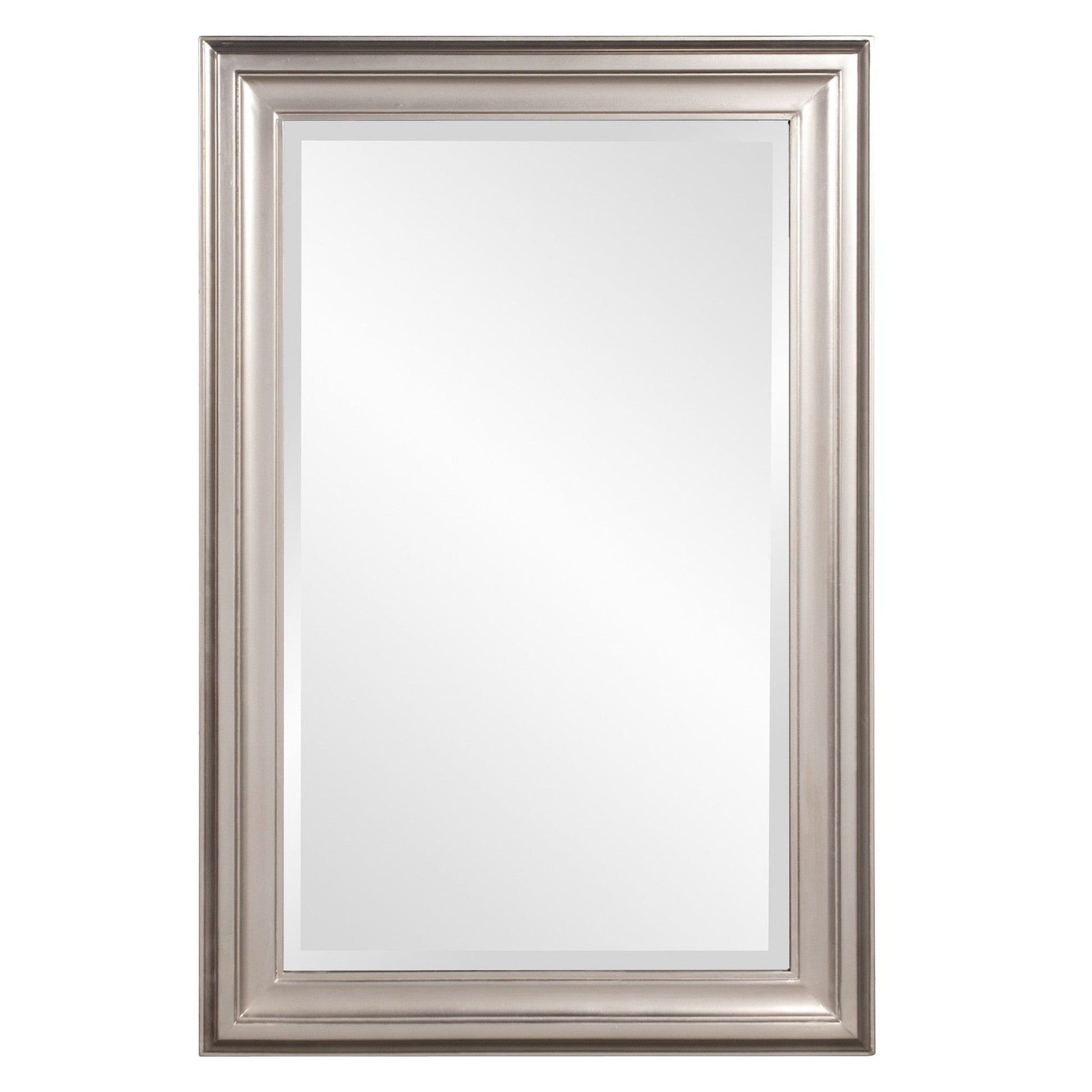 HomeRoots Rectangular Mirror with Leaf Wood Frame