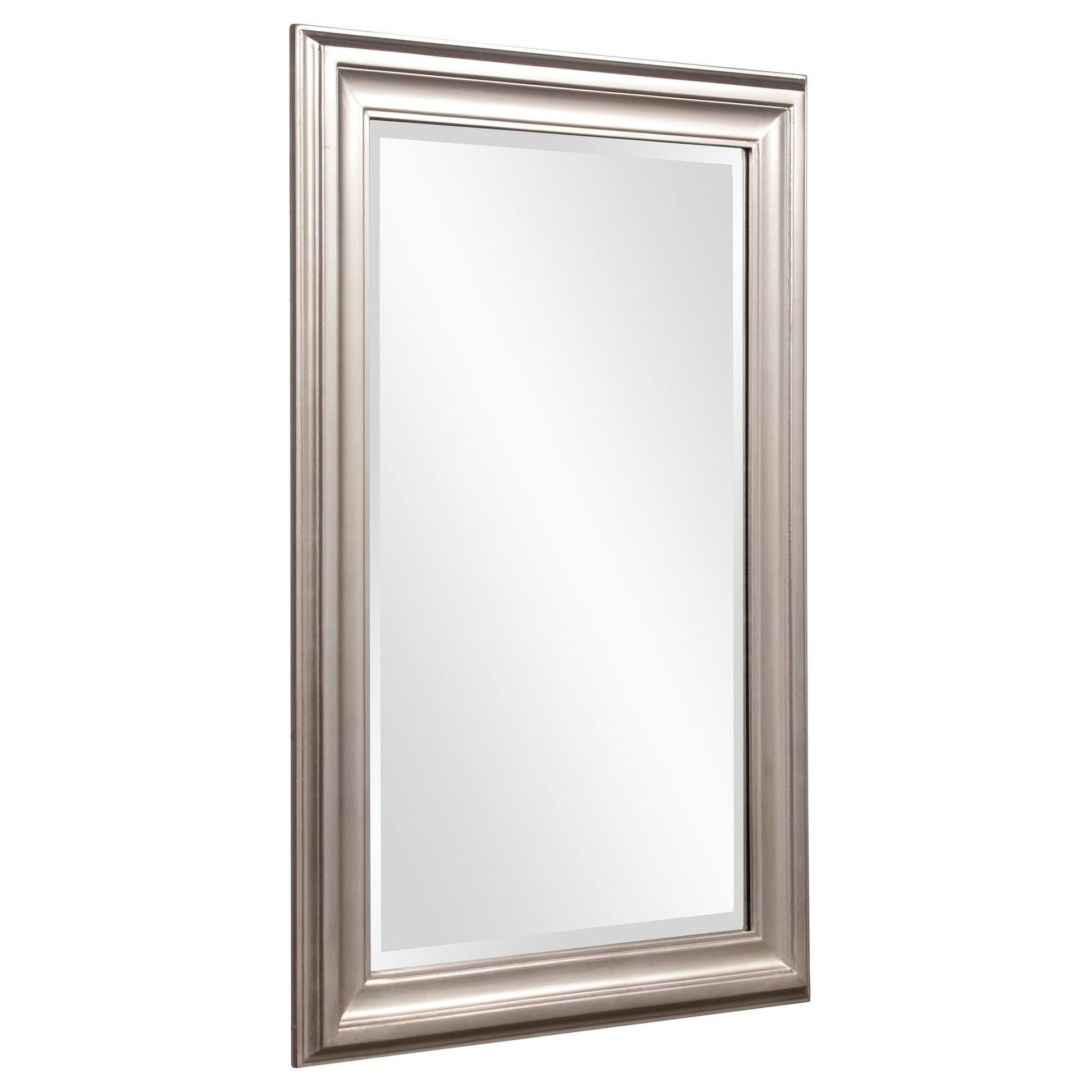 HomeRoots Rectangular Mirror with Leaf Wood Frame
