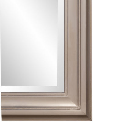 HomeRoots Rectangular Mirror with Leaf Wood Frame
