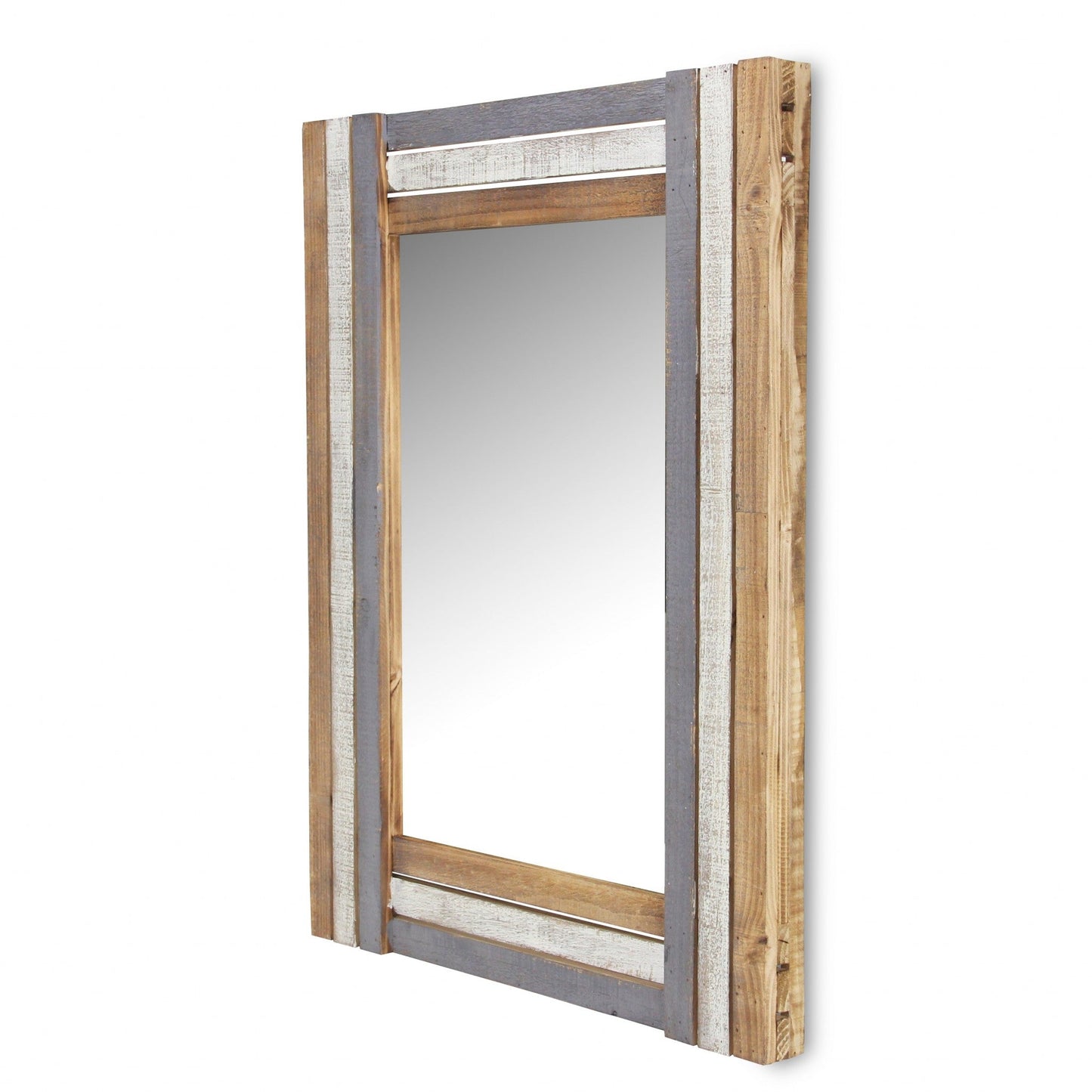 HomeRoots Rectangular Multicolored Wood Framed Mirror