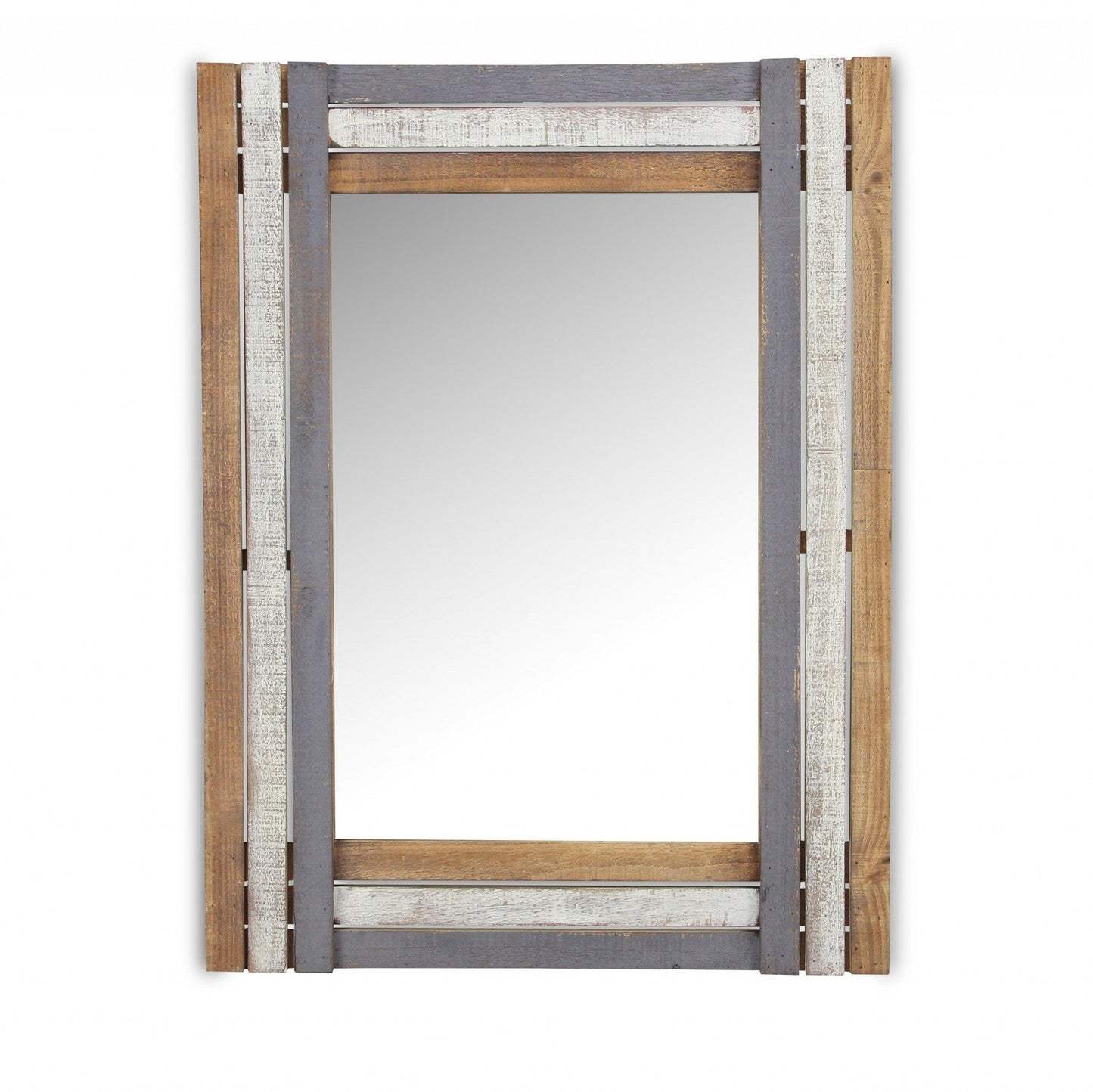 HomeRoots Rectangular Multicolored Wood Framed Mirror