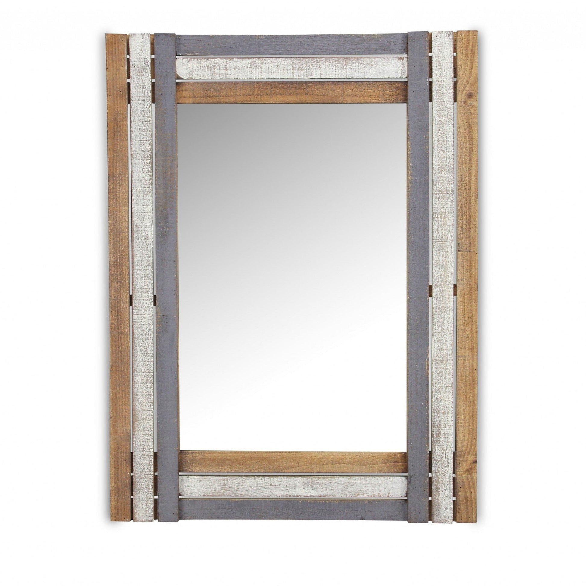 HomeRoots Rectangular Multicolored Wood Framed Mirror