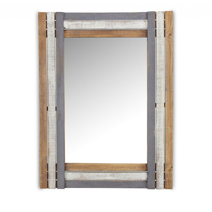 HomeRoots Rectangular Multicolored Wood Framed Mirror