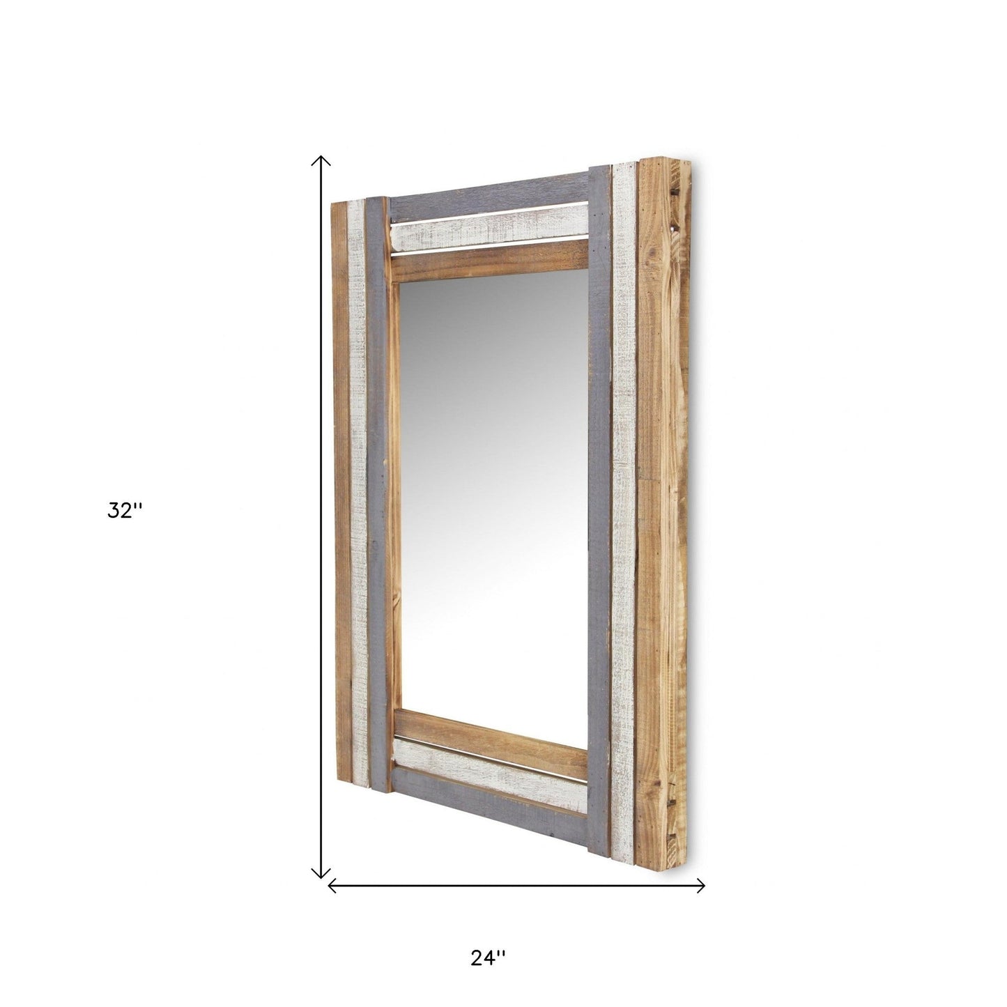 HomeRoots Rectangular Multicolored Wood Framed Mirror