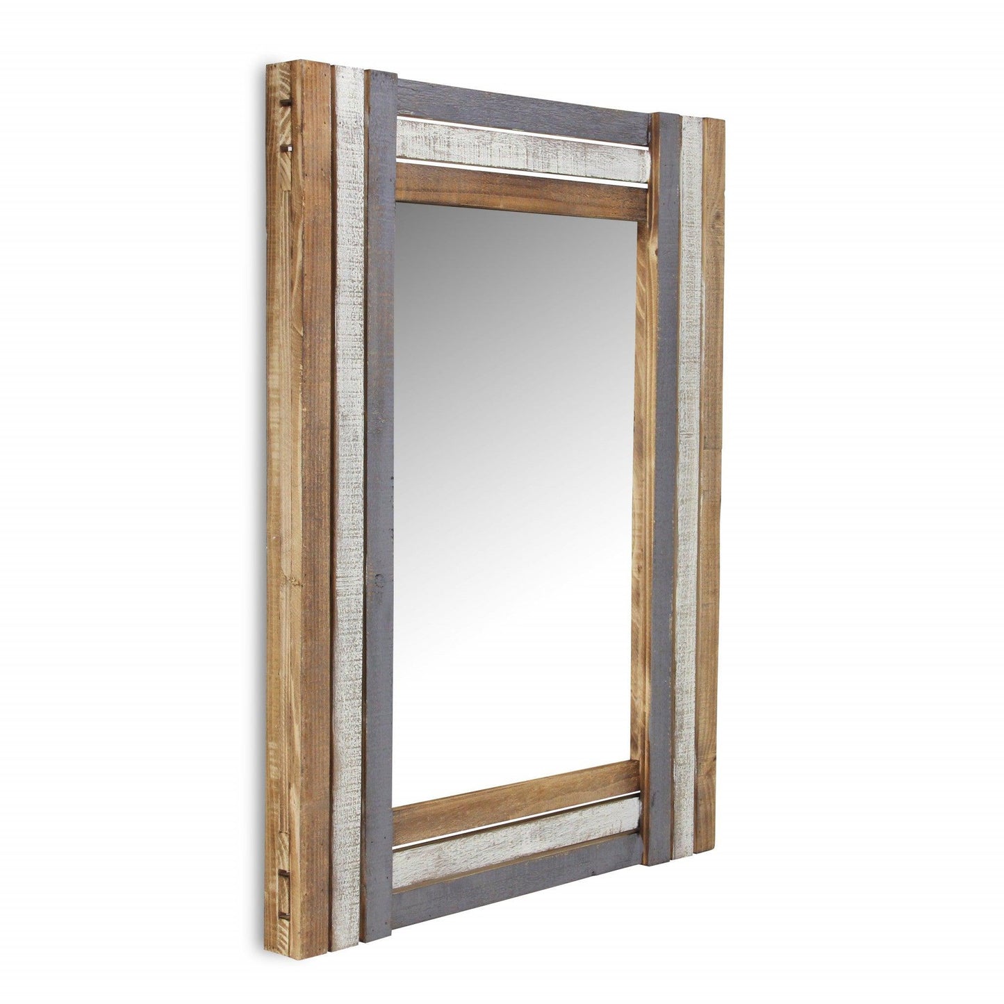 HomeRoots Rectangular Multicolored Wood Framed Mirror