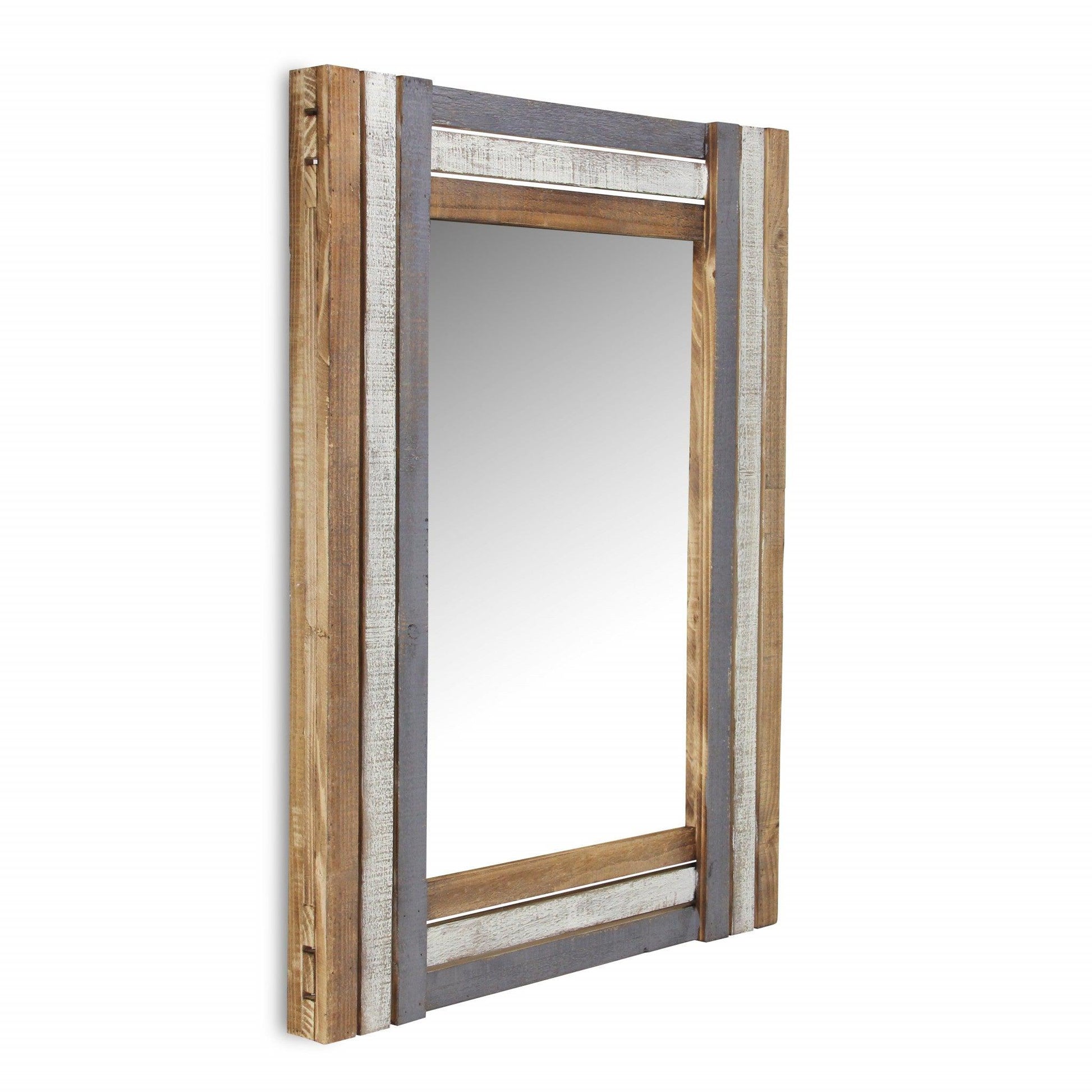 HomeRoots Rectangular Multicolored Wood Framed Mirror
