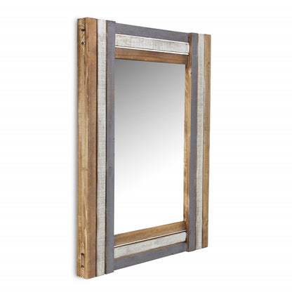 HomeRoots Rectangular Multicolored Wood Framed Mirror