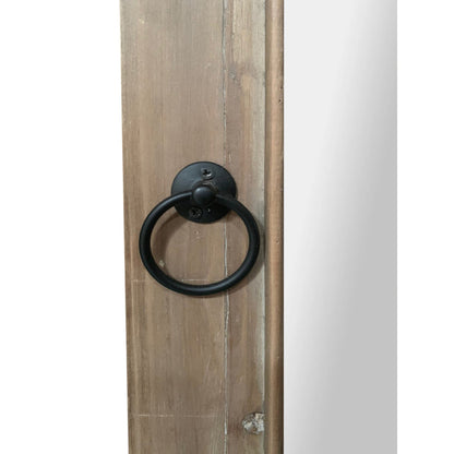 HomeRoots Rectangular Rustic Door Design Leaning Mirror with Door Hinge