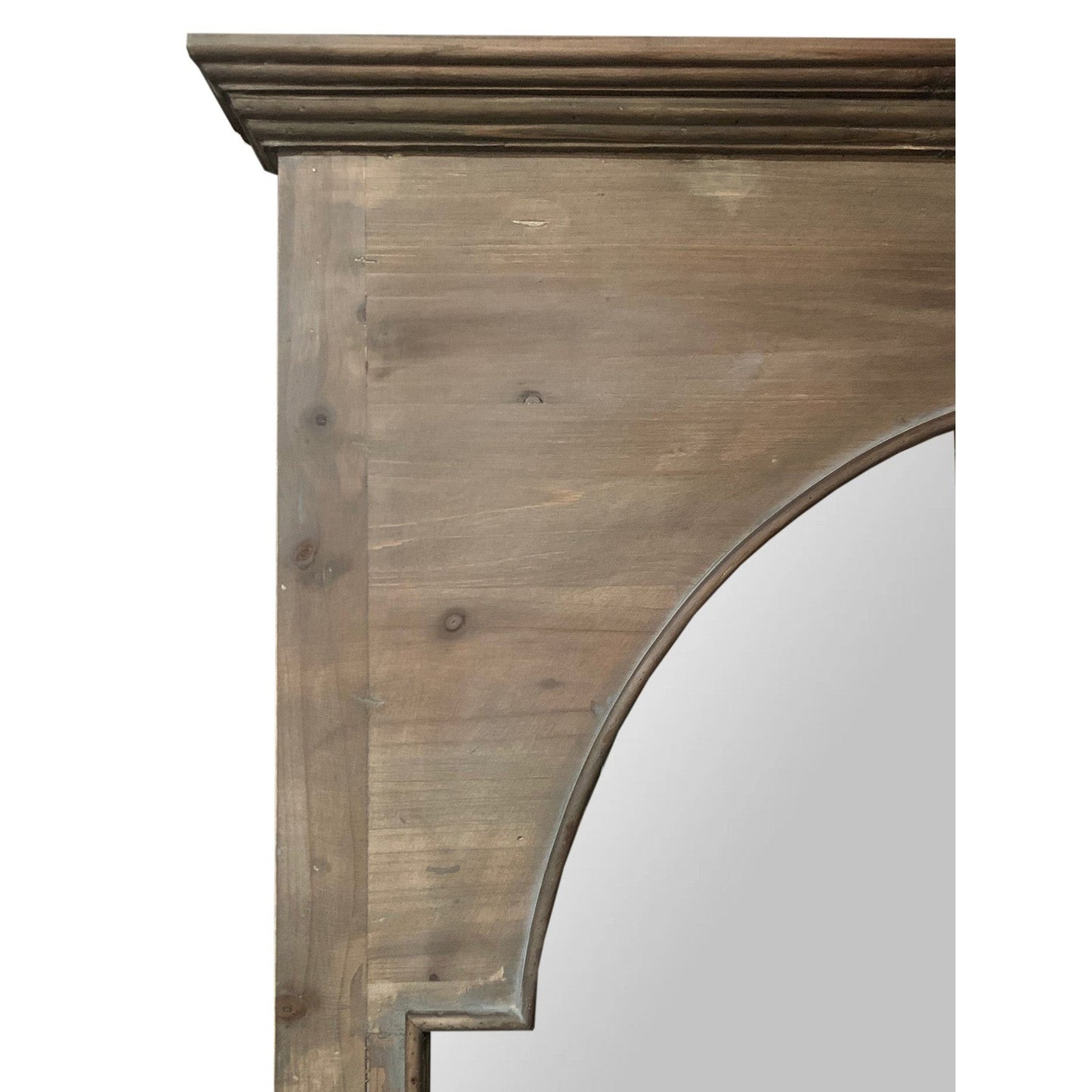 HomeRoots Rectangular Rustic Door Design Leaning Mirror with Door Hinge