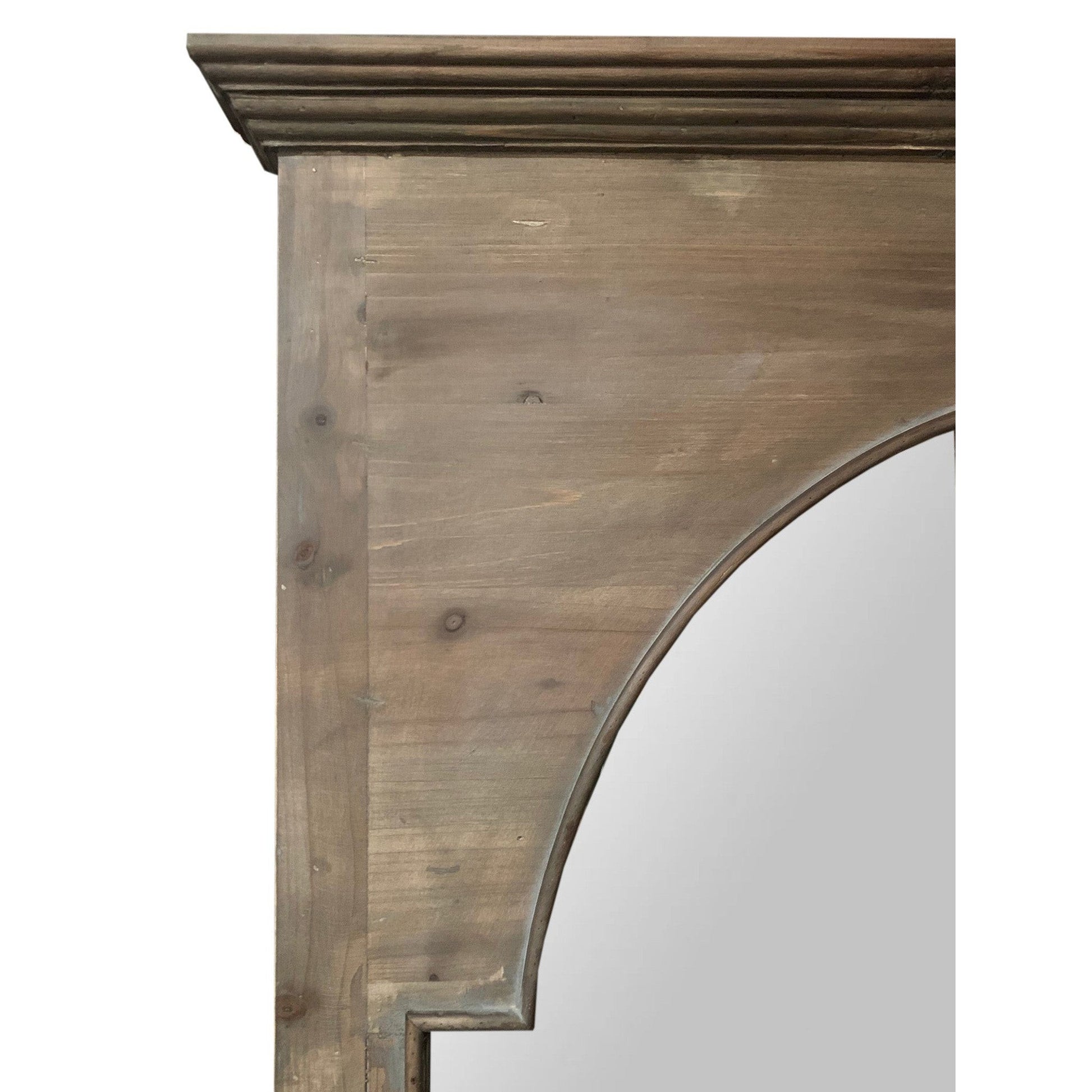 HomeRoots Rectangular Rustic Door Design Leaning Mirror with Door Hinge