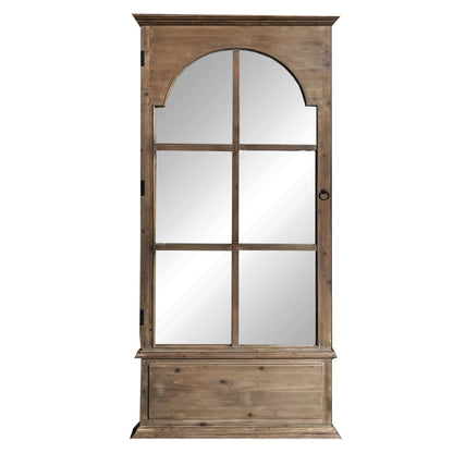 HomeRoots Rectangular Rustic Door Design Leaning Mirror with Door Hinge