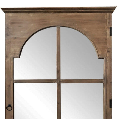HomeRoots Rectangular Rustic Door Design Leaning Mirror with Door Hinge