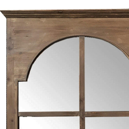 HomeRoots Rectangular Rustic Door Design Leaning Mirror with Door Hinge