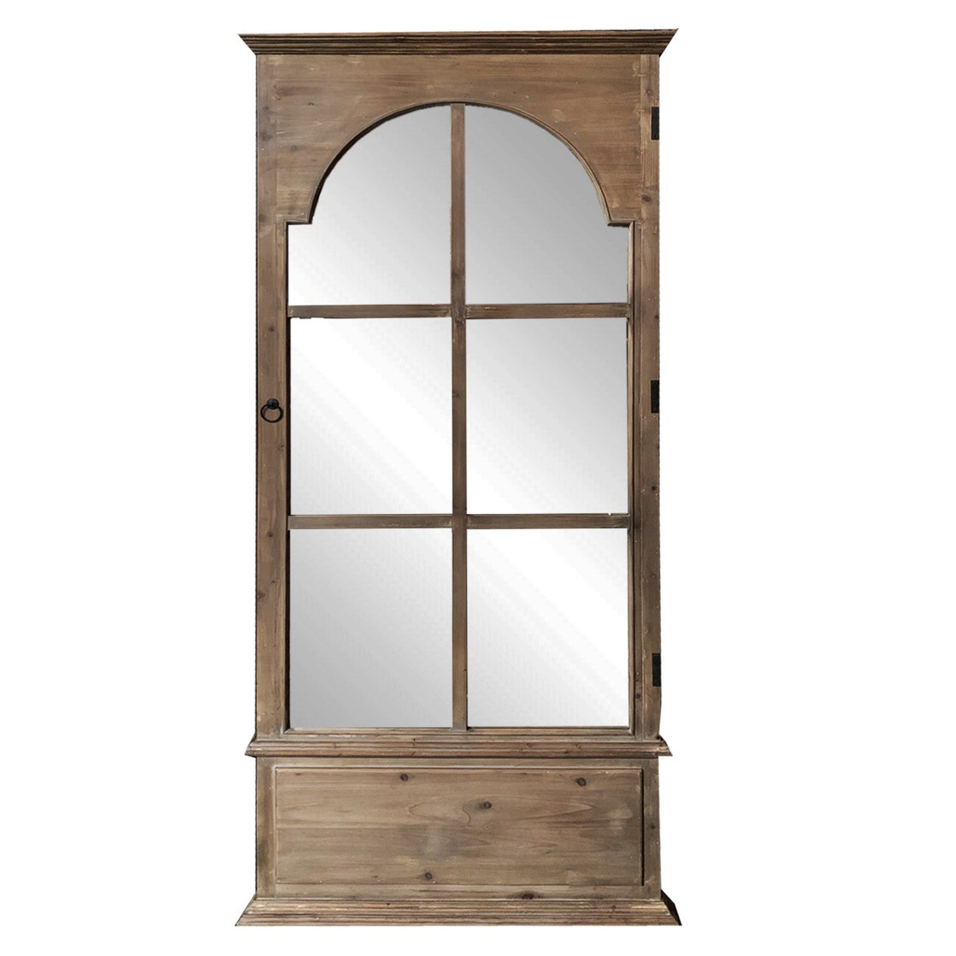 HomeRoots Rectangular Rustic Door Design Leaning Mirror with Door Hinge
