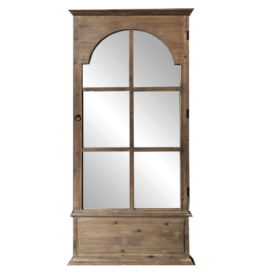 HomeRoots Rectangular Rustic Door Design Leaning Mirror with Door Hinge